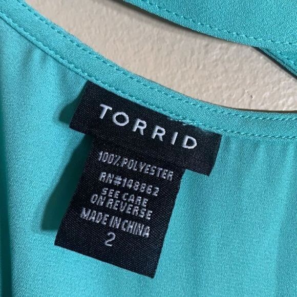 Torrid Turquoise Cross Back Tank Top - Picture 6 of 7